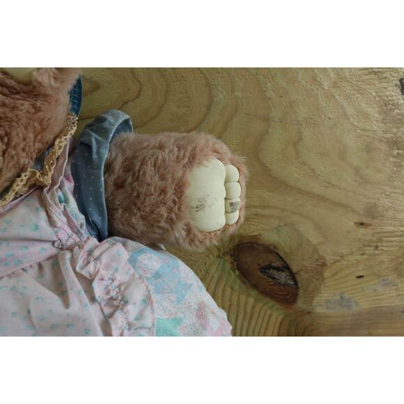 Furskins Teddy Bear Hattie Brown 2 Outfits Hat Vintage 1984 Xavier Roberts 22" - Picture 10 of 10